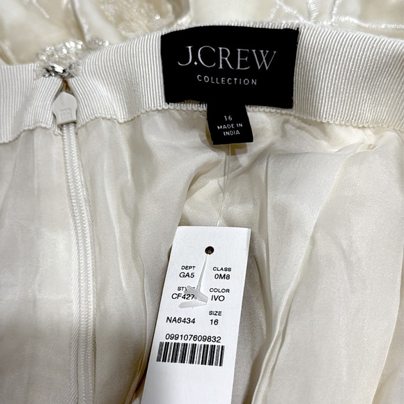 NWT J.Crew Collection Embroidered Velvet slip skirt sz 16 - Picture 8 of 10